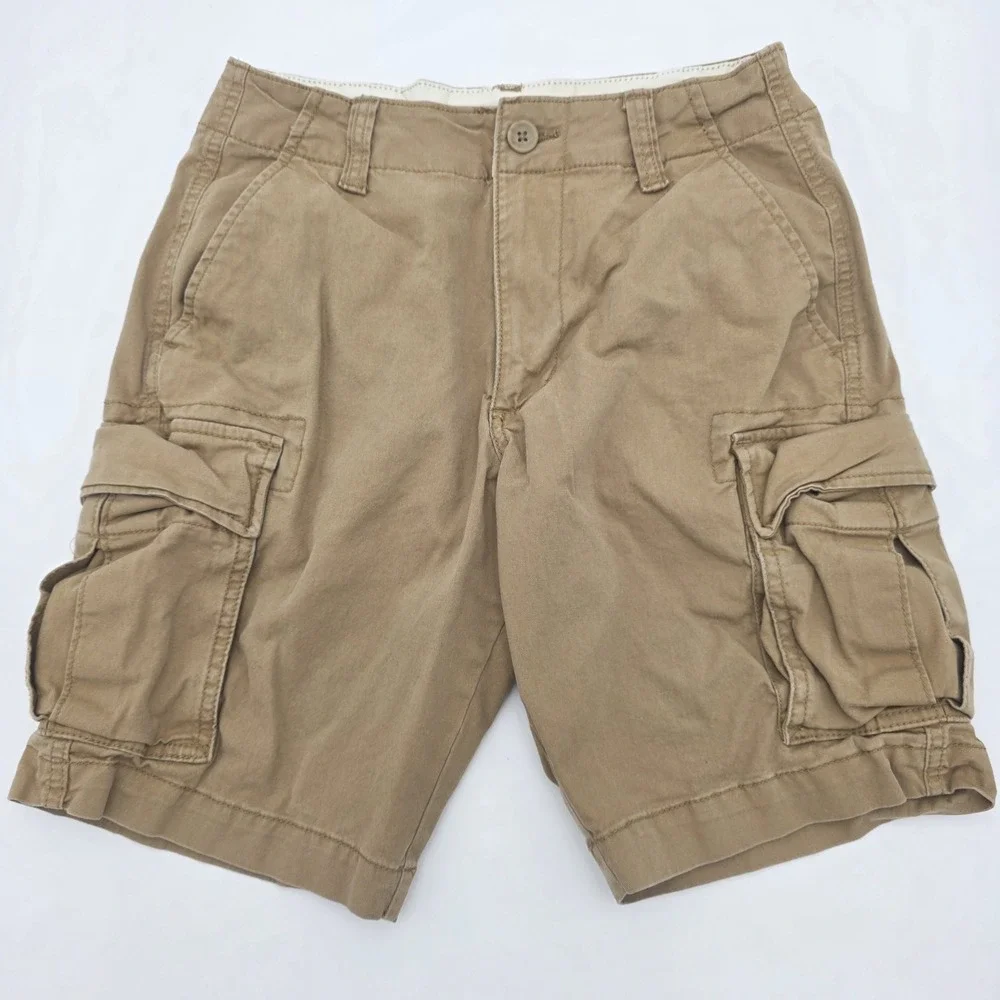 Old Navy Cargo Shorts Mens Sz 28  Khaki Lived In Straight Built In Flex 90's